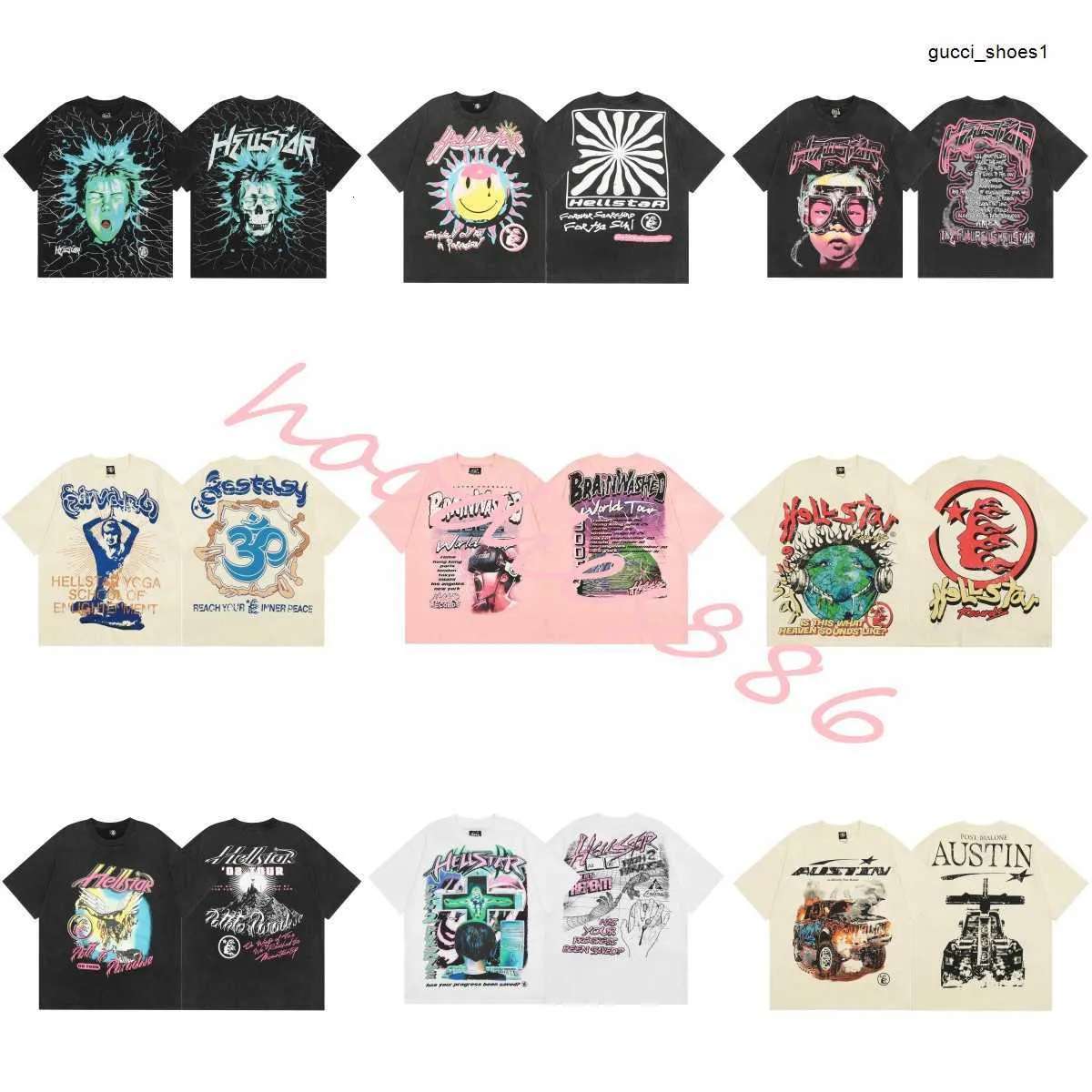 hellstar t 셔츠 래프 남성 여성 Tshirt 래퍼 세탁 회색 검은 색 공예 유니니스 넥스 짧은 슬리브 탑 하이 스트리트 패션 레트로 헬 여성 티셔츠 디자이너 Tees H9