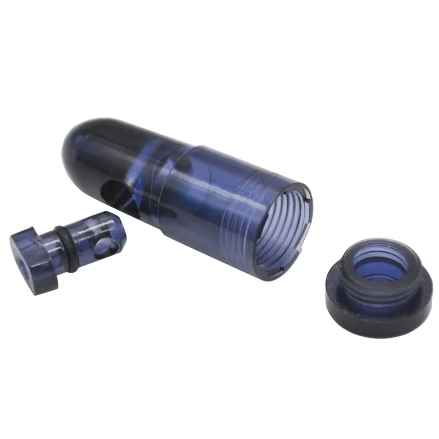 Acrylic Plastic Snuff Bullets Pipe with Clear Bottoms Rocket Shape Nasal for Glass Bong Smocking Water Pipe