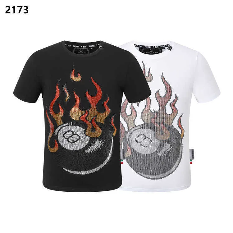 T-shirts Fashion Men's Brand Philippe Brand Summer PP MENS Kort ärmkvalitet Hot Diamond Skull T-shirt {Kategori} A502A502