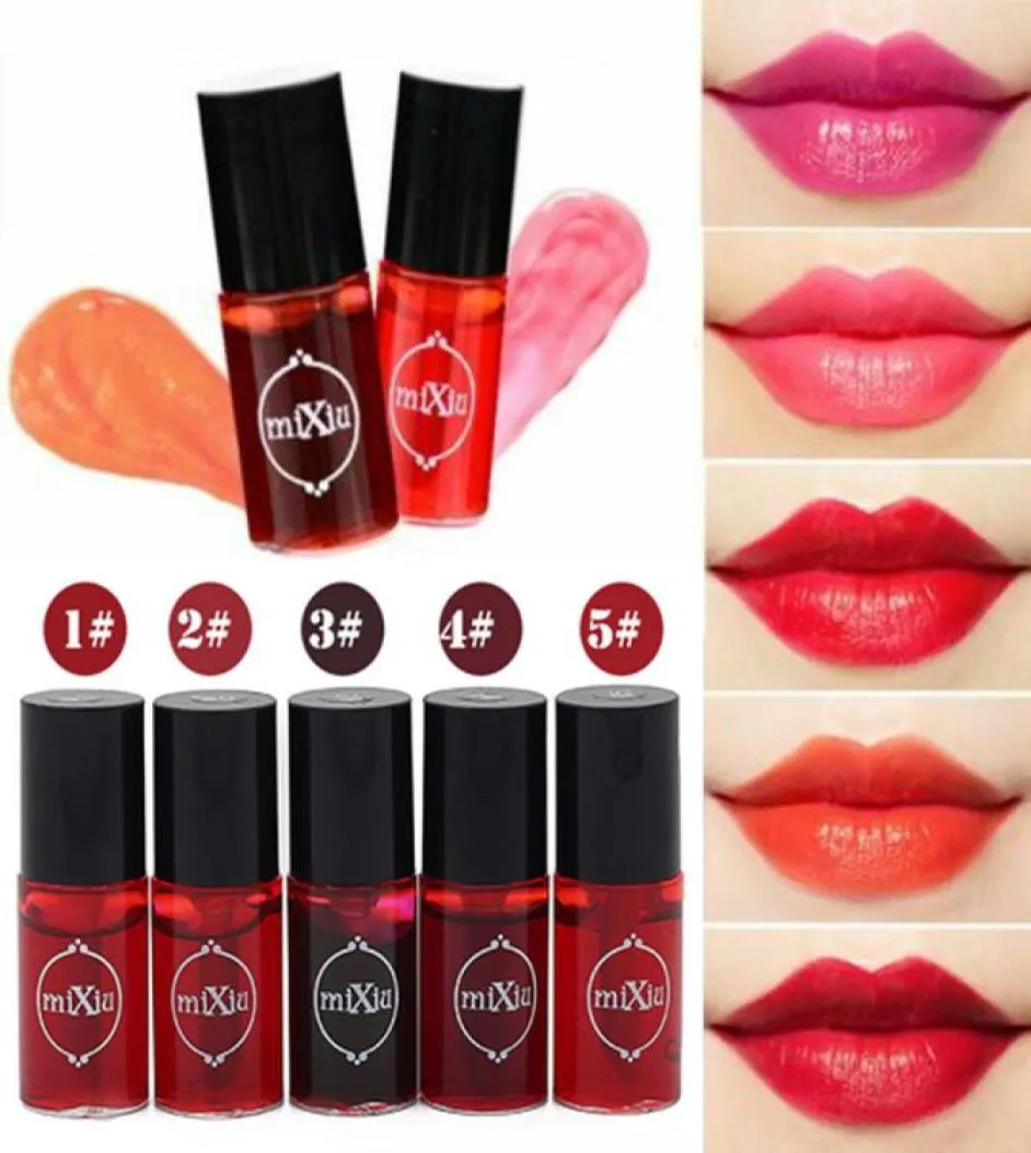 MIXIU 5 couleurs imperméable à l'eau longue durée brillant à lèvres Tube rouge rose teinte à lèvres tache maquillage liquide rouge à lèvres brillant à lèvres facile à porter 01552736737