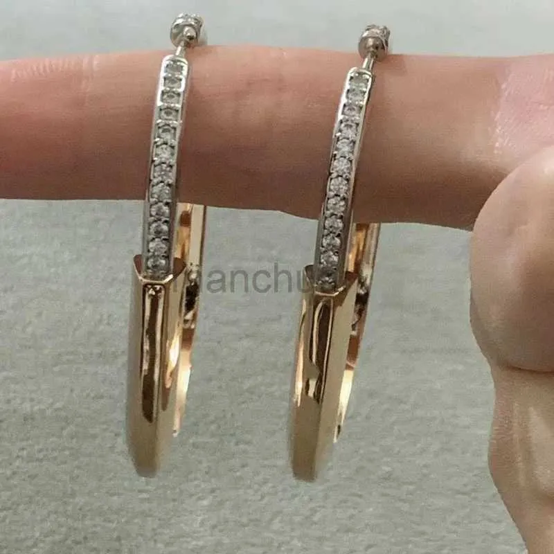 Luxury Stud Designer Hoop Earring 2023 Ny ankomst Fashion 925 Sterling Silver Rose Gold Lock Hoop Earrings Zircon Stones for Women Brand Party Jewelry Gift 240306