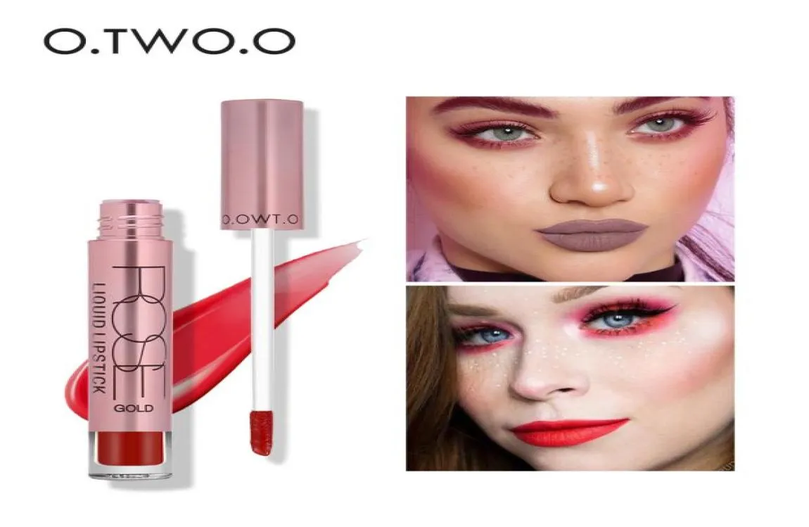 Nowa marka OTWOO Matte Liquid Lipstick Farba Matte Lipstick Waterproof Długo długość warg Gloss7608304