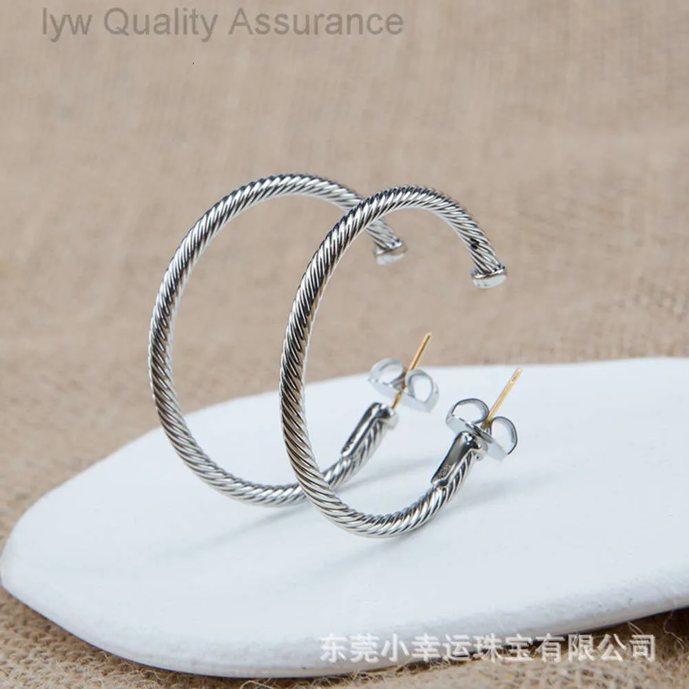 Designer David yurma Davids Medium Cable Ring Earrings Pop Button Thread