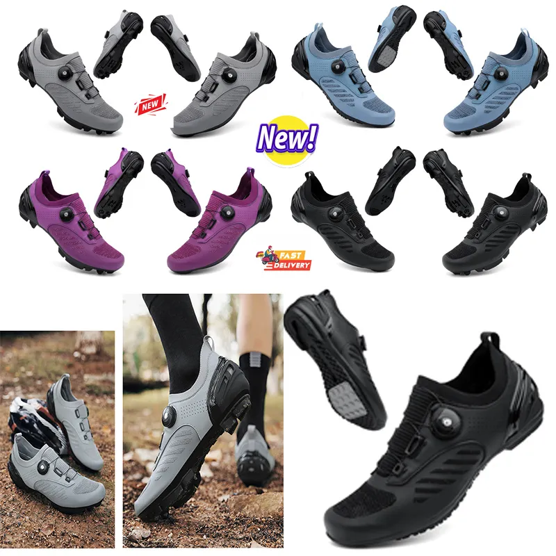 Designer Ciclismo Sapatos Homens Esportes Dirt Road Bike Sapatos Flat Speed Cyclinag Sneakers Flats Mountain Bicycle Calçado SPD Cleaves Sapatos 36-47 GAI