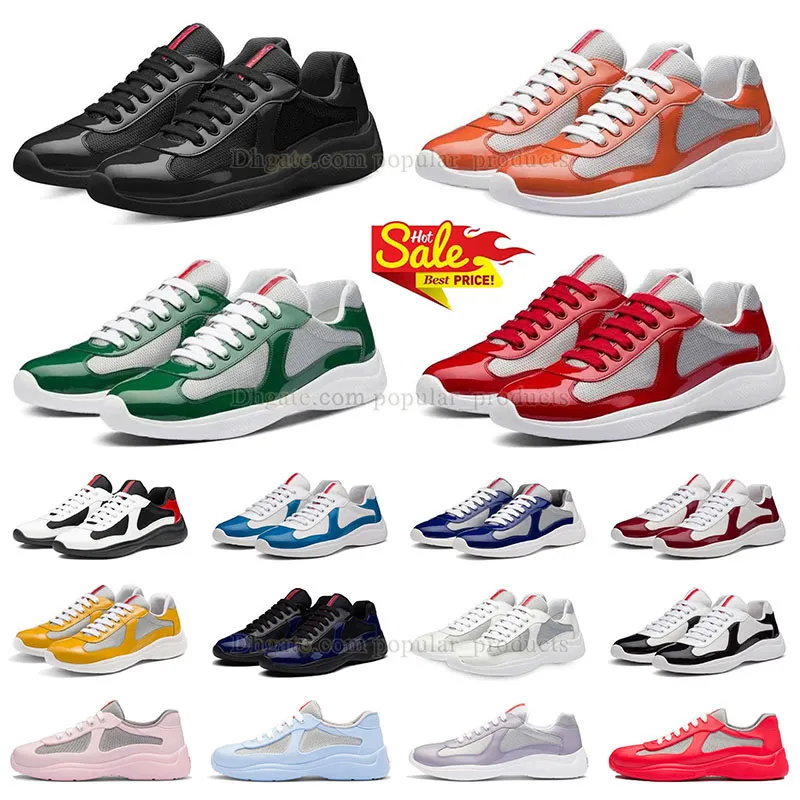 OG Chaussures de créateurs de luxe Runner Baskets Hommes America Cup Baskets en cuir Baskets plates en cuir Noir Blanc Rouge Maille Rouge Bas Chaussures Casual Grande Taille Eur46 US12 US 12