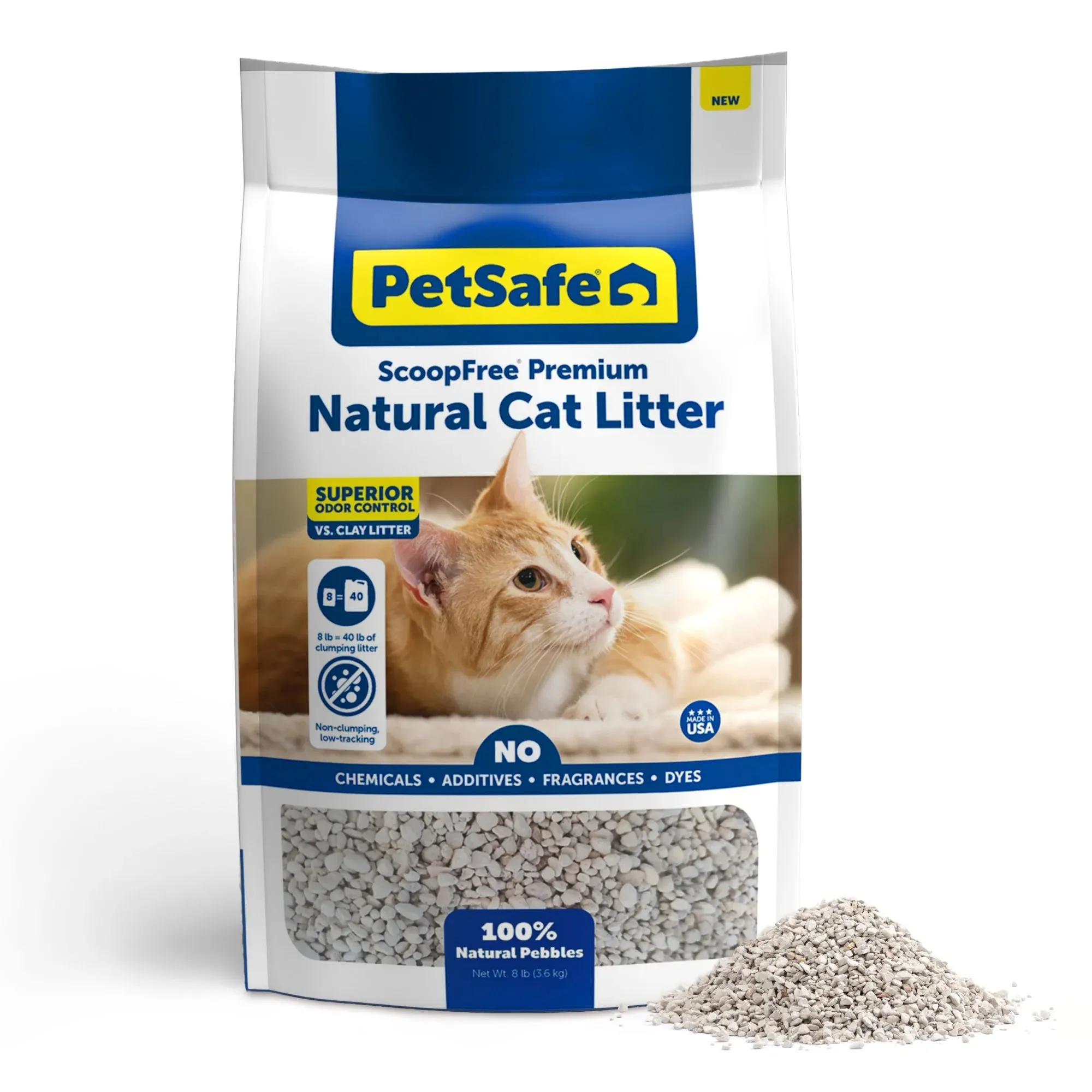 PetSafe ScoopFree Sac à litière naturelle de qualité supérieure pour chat, contrôle supérieur des odeurs pendant 21 jours et plus, 8 lb