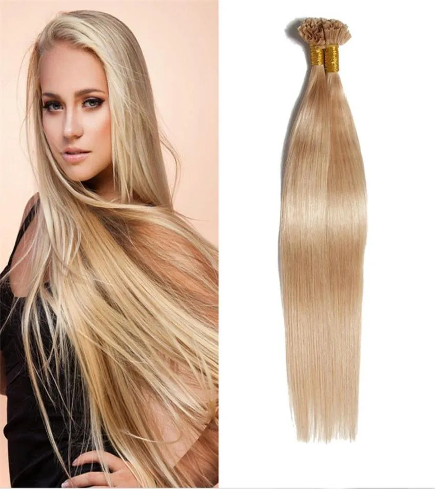 16quot18quot 20quot 22quot 26quot 50g U Tip Nail Tip Hårförlängningar Brasilianskt mänskligt hår Keratin Fusion Hårförlängningar3240517