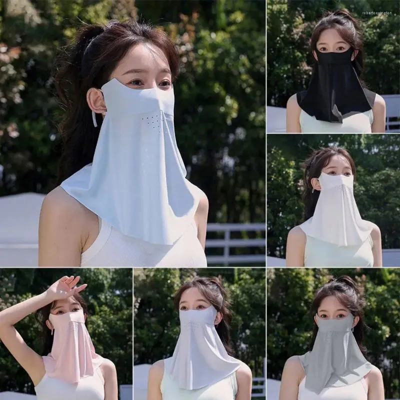 Czapki rowerowe cienkie maskę przeciwsłoneczną codzienne lodowe jedwab oddychający w oddychaniu przeciwsłonecznym kobietom bezskuteczne kobiety