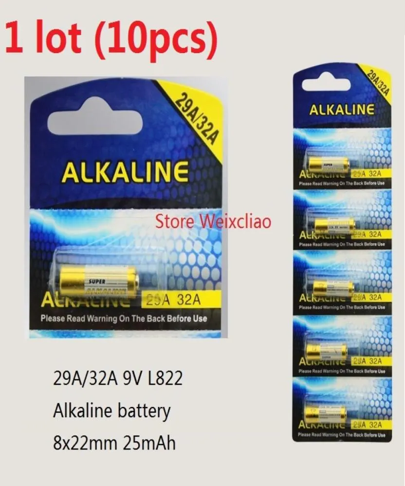 10 peças 1 lote 32A 29A 9V 32A9V 9V32A 29A9V 9V29A L822 bateria alcalina seca cartão de baterias de 9 volts 9491599