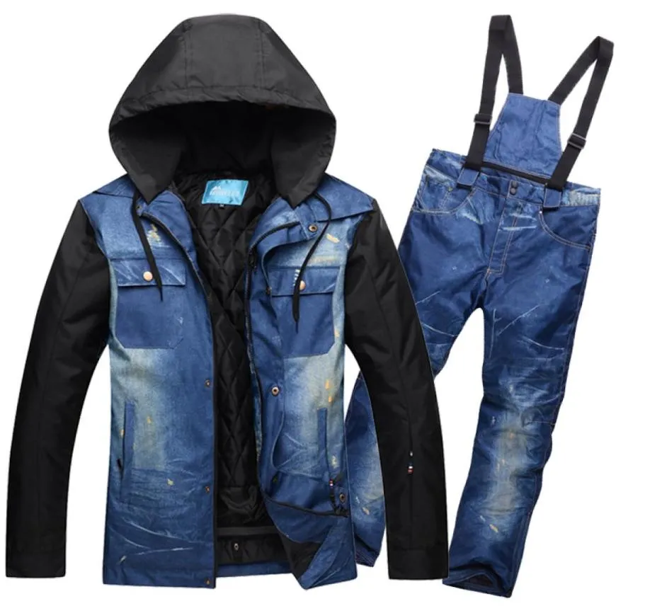 Alta qualidade men039s terno de snowboard jaqueta e calça respirável casaco de snowboard masculino jaqueta de esqui e calças male8459294