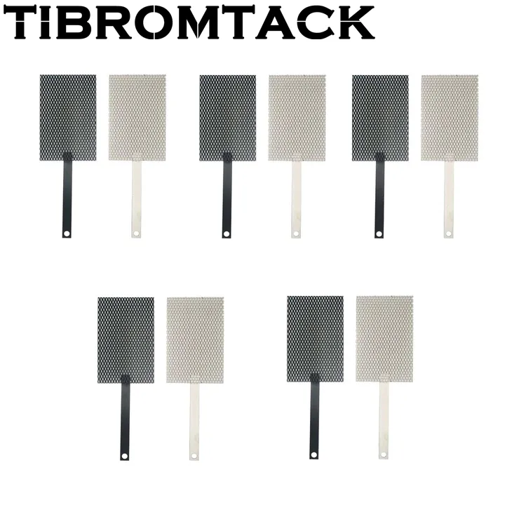 Titanium Anode Mesh 5 Set /10 pcs, MMO Ti Anode with Ruthenium-Iridium Coating and Cathode Uncoating for Water Ionizers