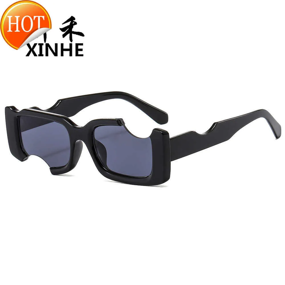 Sunglasses Frames Fashionable Small Frame Sunglasses Personalized Modern Irregularly Cut Edge Glasses Street Photo for Men and Women