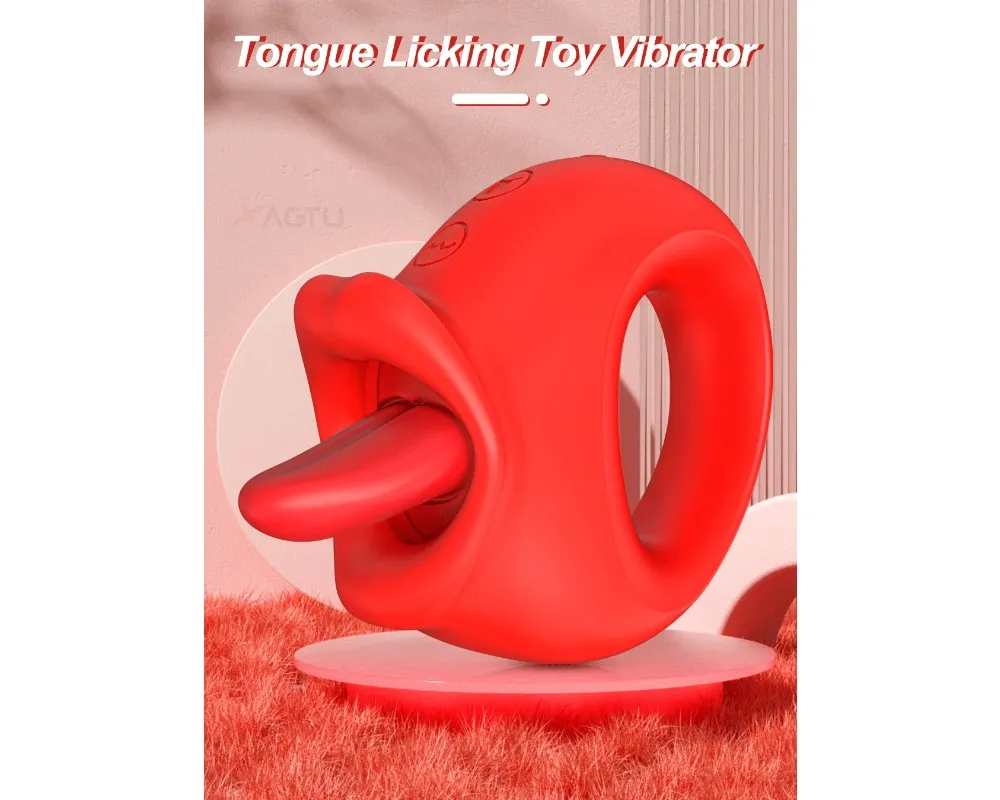 Sex toys red pomelo tongue licking vibrator tongue licking vibration nipple clitoral stimulation female flirting masturbator adult products dildo