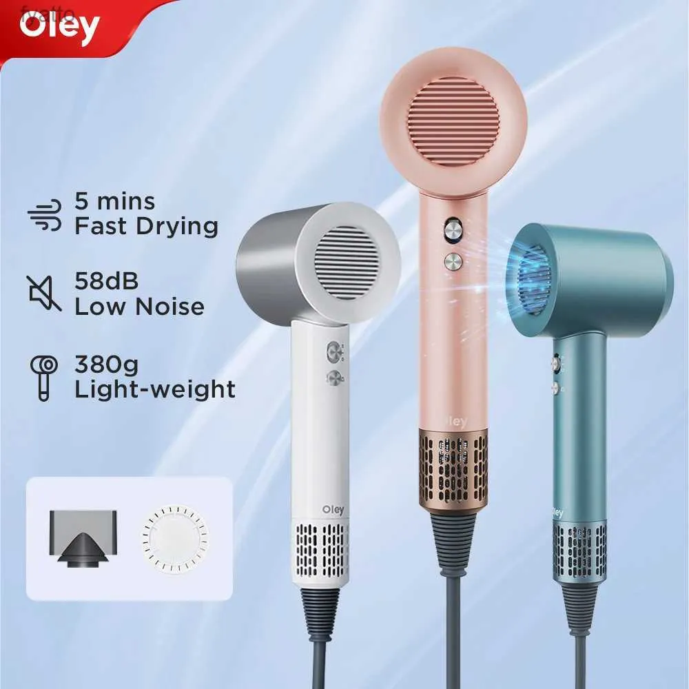 Outros aparelhos Secadores de cabelo Oley Cabelo de alta velocidade900W Leve e poderoso motor sem escova de baixo ruído QuickNegative Ionic Blow Dryer H240306