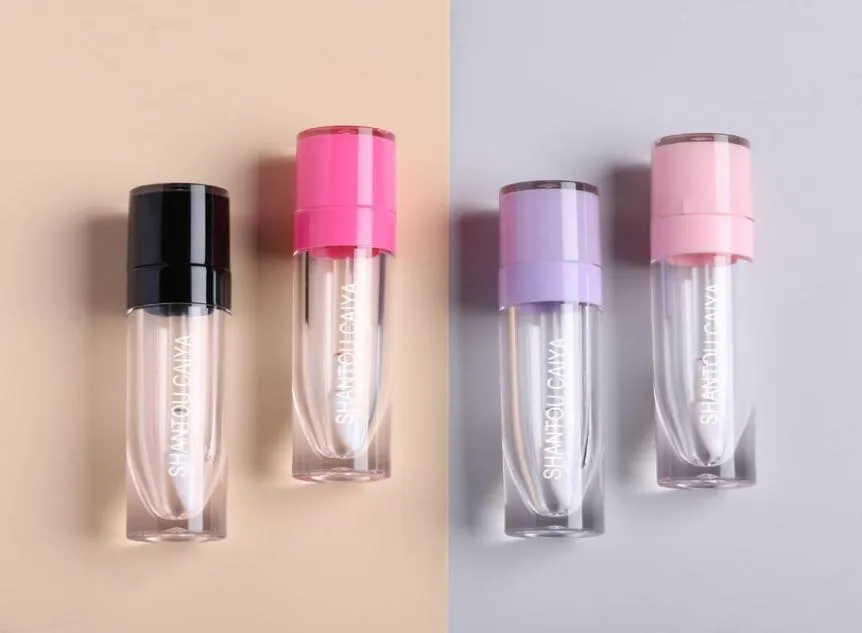 Toda rodada ferramenta de maquiagem pacote cosmético 6 ml recipiente de óleo rosa roxo claro vazio lip gloss tubos Lip Balm containers8959744