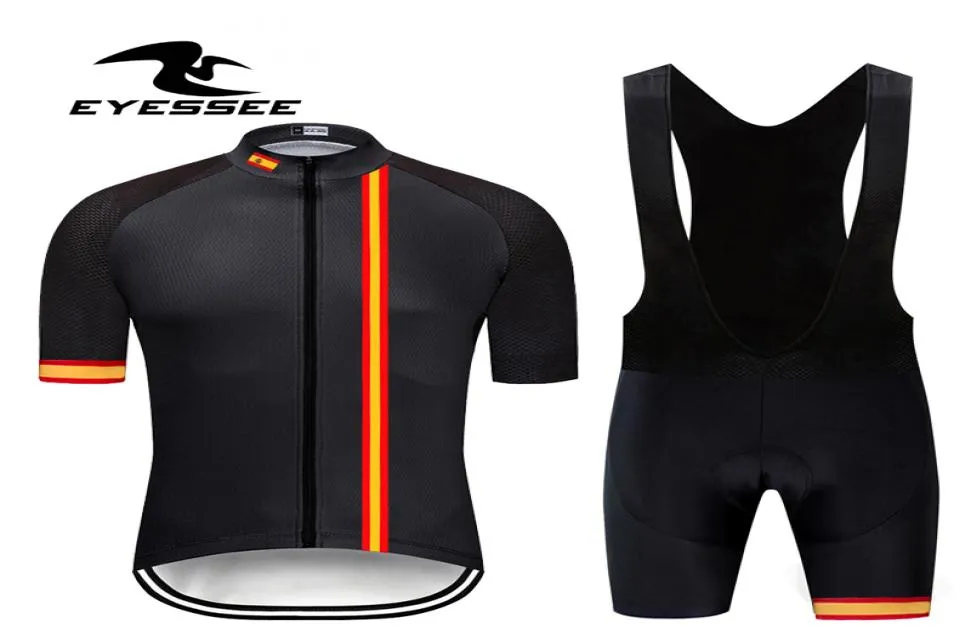 Eyesee 2020 İspanya Bisiklet Jersey Set Nefes Alabilir MEN039S Ciclismo Kısa Kollu Giyim Yaz Ropa Ciclismo Hombre9913834