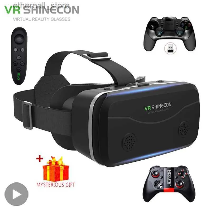 VR/ARデバイスVRガラス仮想リアリティヘッドセット3Dデバイスviarヘルメットゴーグルスマートレンズ用スマートフォンモバイルビューアーヘッドセットゴグルQ240306