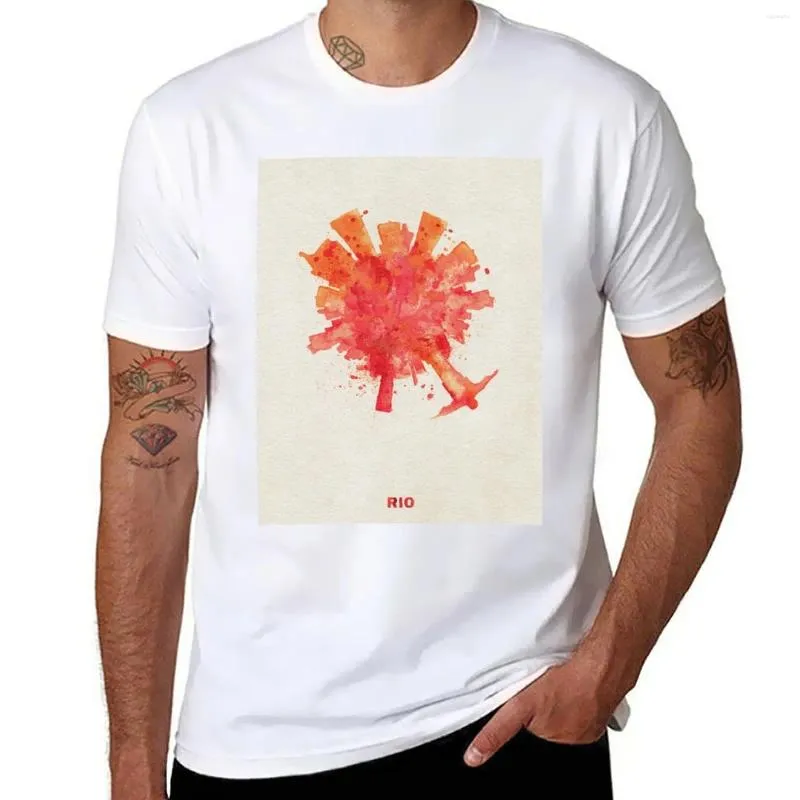 Regatas masculinas rio brasil skyround arte/circular panorâmica skyline pintura camiseta camiseta roupas de verão dos homens t camisas pacote