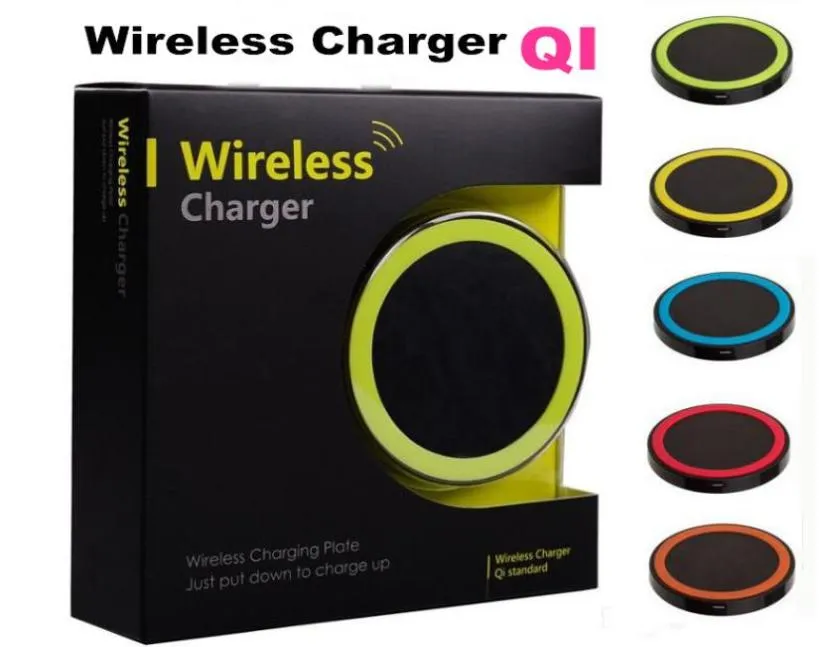 50pcs S6 Qi Wireless Charger Cell phone Mini Charge Pad For Qiabled device Samsung nokia htc LG cellphone with retail package JE17291970