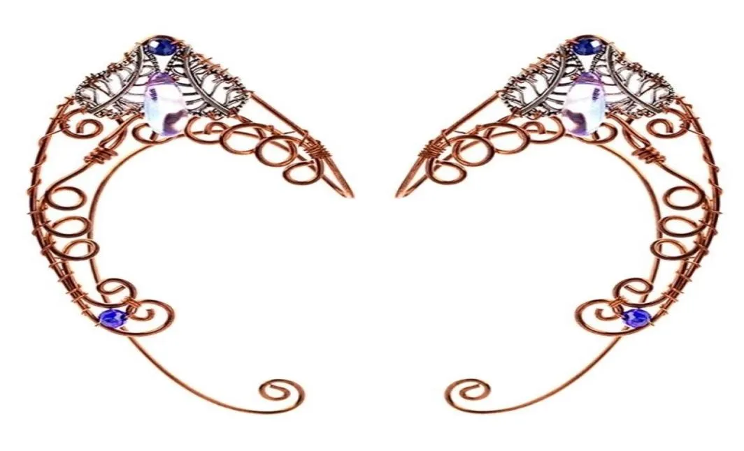 Stud Ear Clip Earrings Wrap Butterflies Nocuffs Wing Elf Cuff Wedding Filigree Fairy Crystal Jewelryzircon Elves 2210146291409