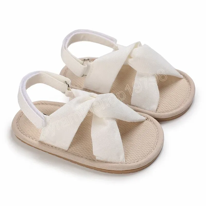 Infant Baby Girl Shoes Toddler Flats Sandals Premium Soft Rubber Sole Anti-Slip Summer Children Lace First Walker Shoes