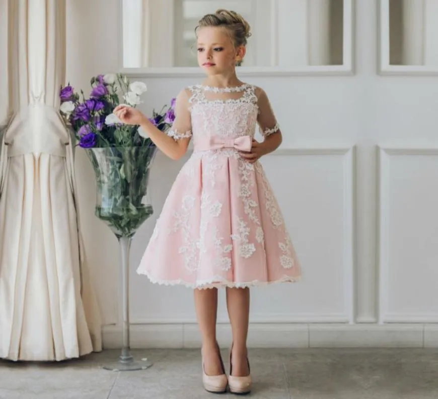 Новое поступление, детская юбка, белое платье принцессы с цветочным узором для девочек, кружевное платье с аппликацией для причастия, праздничное платье для девочек8429816