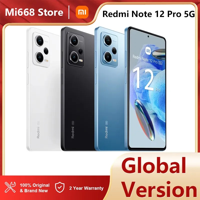 Versione globale Xiaomi Redmi Note 12 Pro 5g Smartphone NFC Schermo AMOLED da 6,67 pollici 120hz MTK1080 67w Turbo Charge 5000mAh