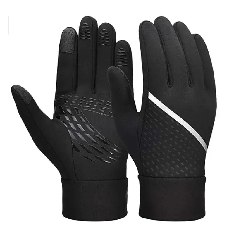 Bicycle Gloves for Boys Girls Winter Warm Windproof Running Ski Cycling Gloves Thermal Full Finger Kids Mittens Touch Screen 240306