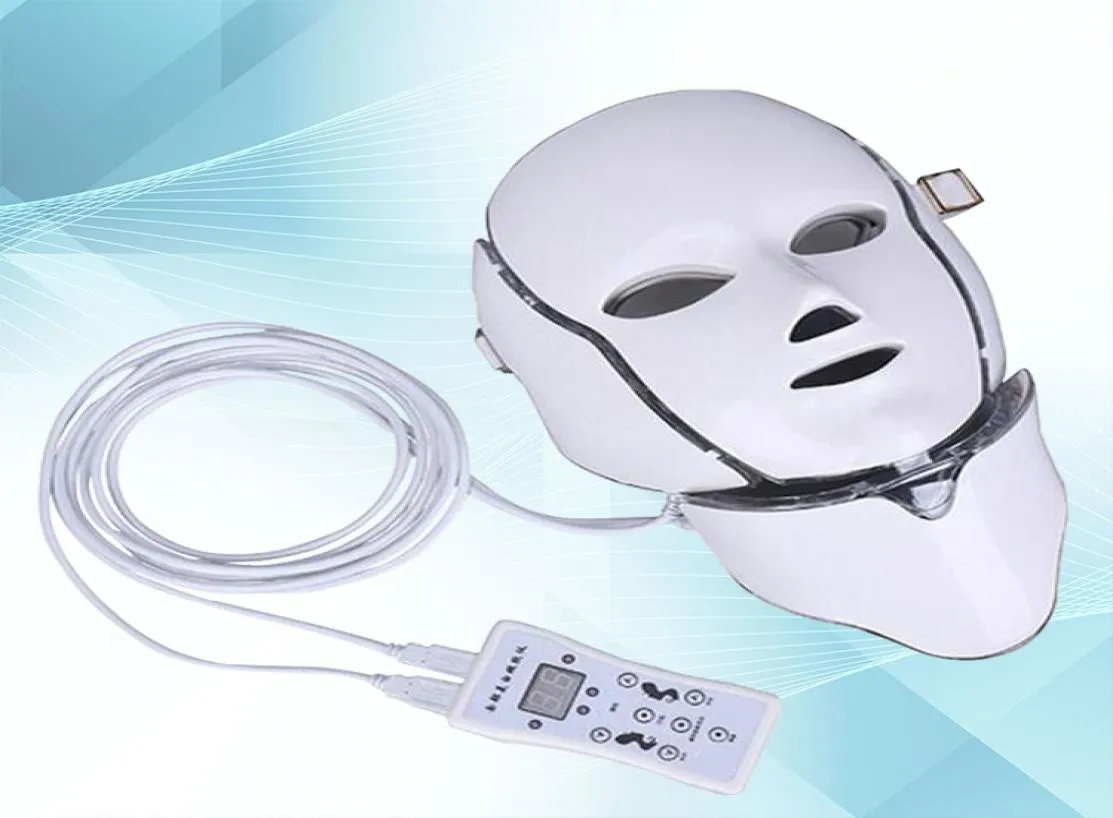 Version PDT Light Therapy LED FACIAL MASK med 7 PON -färger för ansikts- och nacke -hemanvändning av hudföryngring8981873