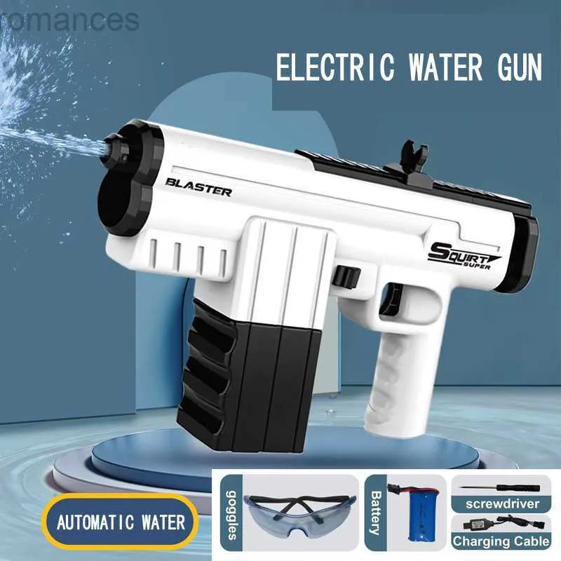 Pistola per giocattoli Pistola per giocattoli Scoppi d'acqua elettrici automatici di grandi dimensioni Giochi estivi Pistola ad acqua ricaricabile Piscina all'aperto ad alta pressione sulla spiaggia 221025 240306