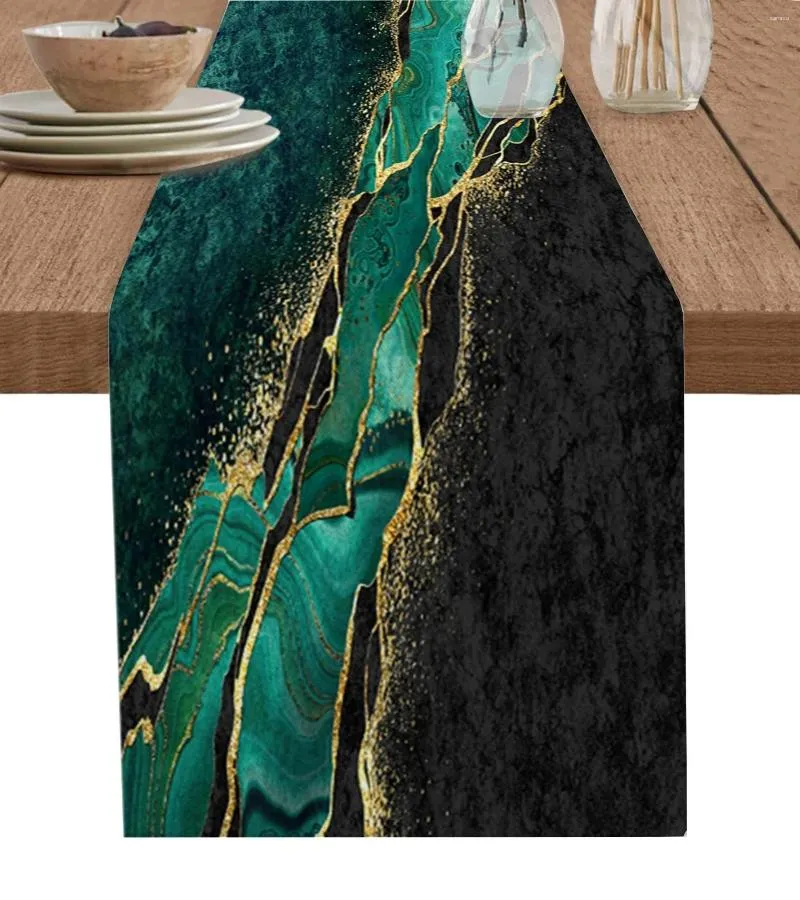 Tkanina stołowa czarne zielone marmurowe bielizny kuchenne kuchenne do jadania do prania do dekoracji weselnych