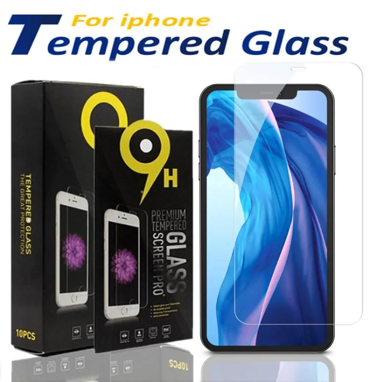 Voor iPhone 13 12 11 Pro Xs Max X XR 8 plus Screenprotector gehard glas J7 A50 met Papieren Doos5190022