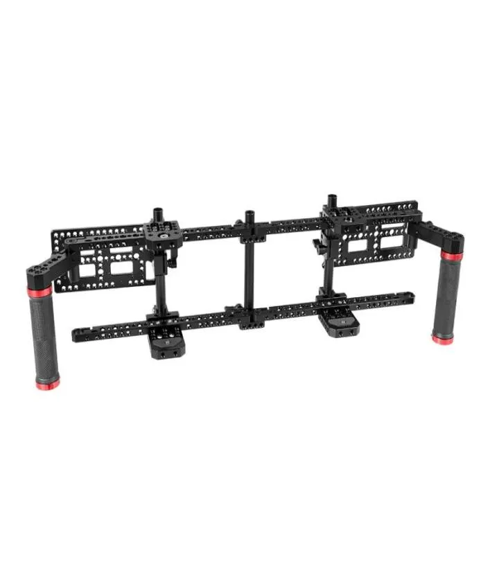 CAMVATE Double Adjustable 7quot Director039s Monitor Cage Rigs With Dual Rubber Grips Double Battery Plate Item Code C22989368945