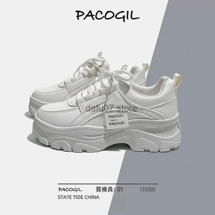 Geklede schoenen Nieuwe kleine witte dames dikke zool Board Casual Student Mode Papa Xiao Xiang SportsH240306