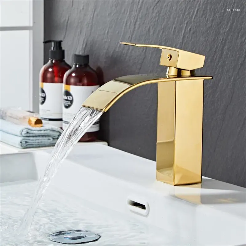 Bathroom Sink Faucets Stainless Steel Faucet Rose Gold Silver Basin Cold Water Mixer Tap Deck Mounted Black