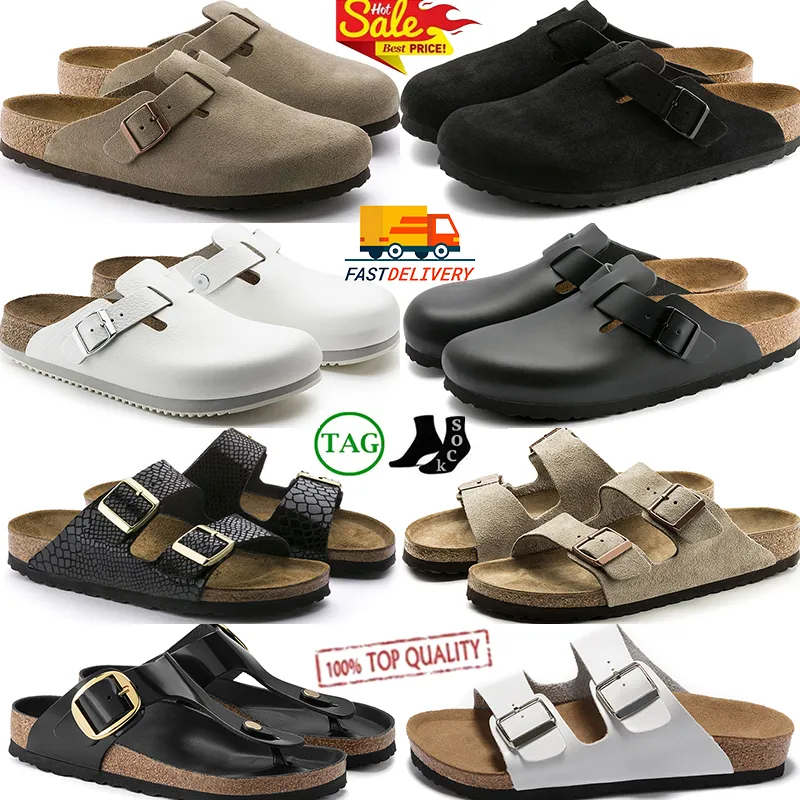 Boston Zoccoli Pantofole Sandali firmati Birks Ciabatte fibbia Sughero Inverno Donna Uomo Arizona Mayari Clog Pelle Testa Tirare Slide Clog piatto Scarpe casual con plateau