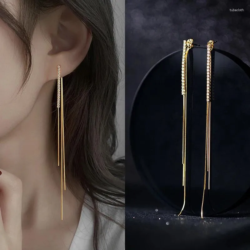 Boucles d'oreilles pendantes JWER Simple haute qualité longue chaîne gland goutte pour les femmes boucle d'oreille couleur or argent ligne de perçage cadeaux d'oreille à la mode
