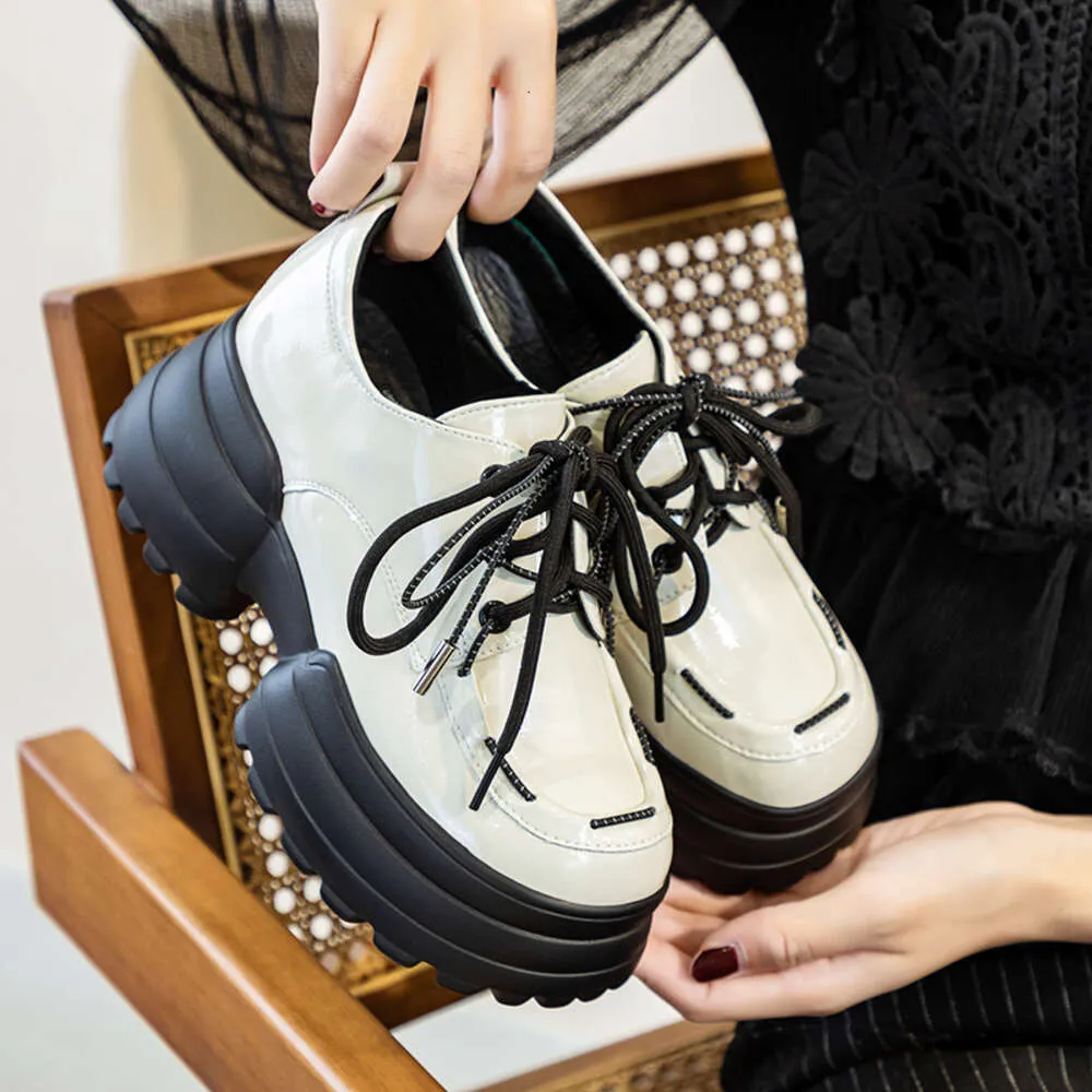 Patent Leather Lace Up Loafers Chic Platform Loafers: Spring