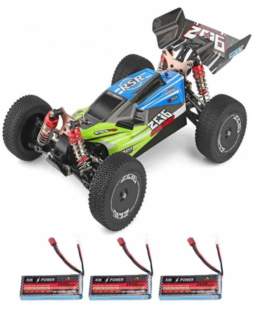 WLTOYS 144001 114 24G 4WD高速レースRC自動車モデル60kmh 2バッテリー74V 2600MAHリモートコントロール車モデル220112683781