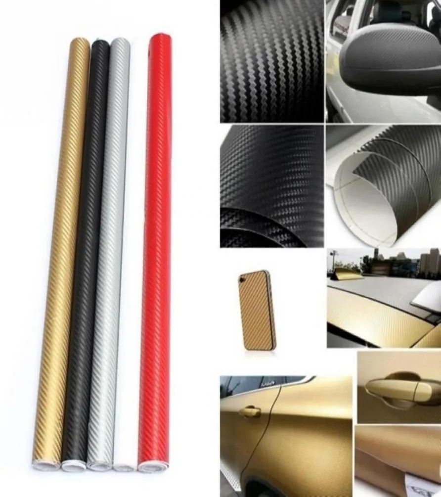 2X I più venduti 30 * 127 cm Impermeabile 3D in fibra di carbonio Vinile Avvolgere Foglio di pellicola Rotolo di pellicola Adesivo per auto Foglio di decalcomania per auto Auto Veicolo Detail2607193