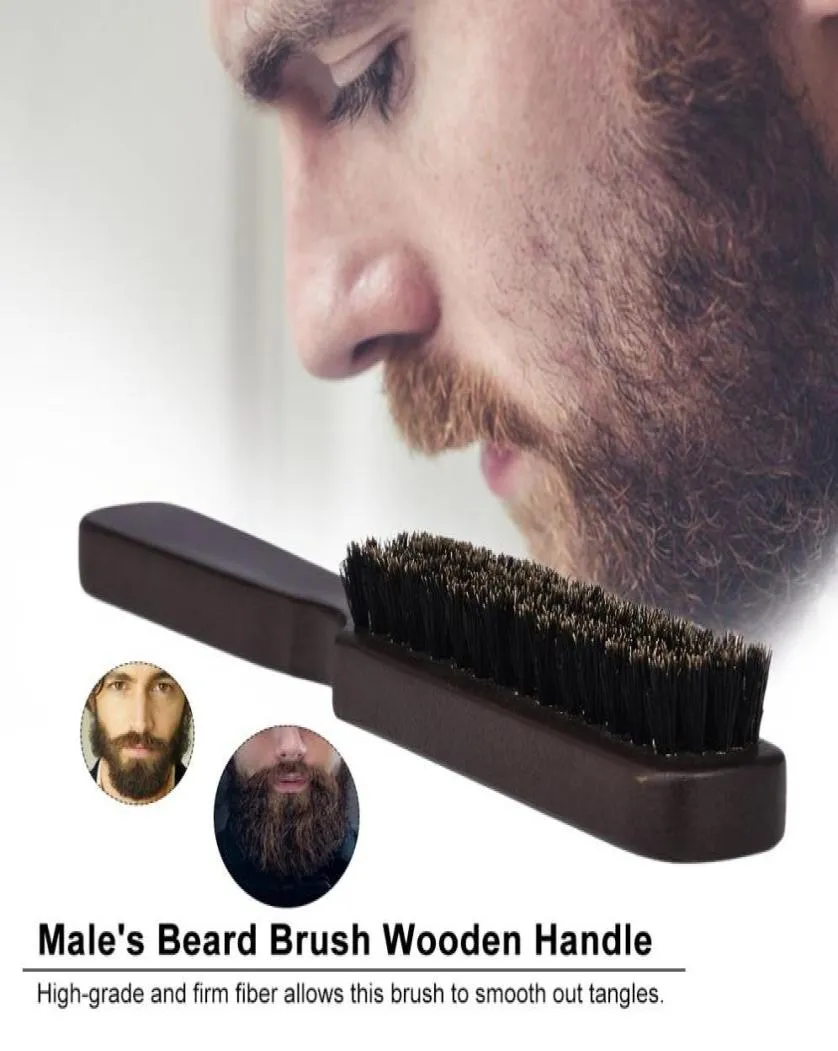 Men039s brosse à barbe en bois peigne à moustache mâle brosse de rasage des cheveux du visage pour Salon de coiffure Cleaning4016553