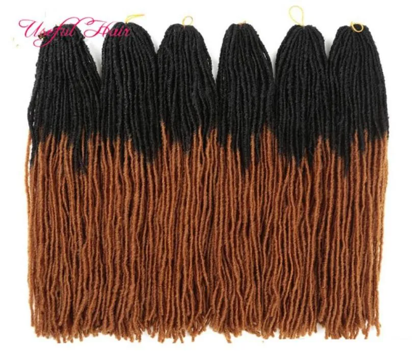 DreadLocks Ombre Blonde Crochet Hair Extensions Syntetic Hair Weave 18inch Braiding Hair Sister Micro Locksストレート27 strands WH7218164