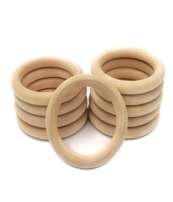 68mm268inch Nature Wooden Ring Teether Montessori Baby Toy Organic Infant Teething Toy Accessories Necklace DIY Baby Teether 123454401