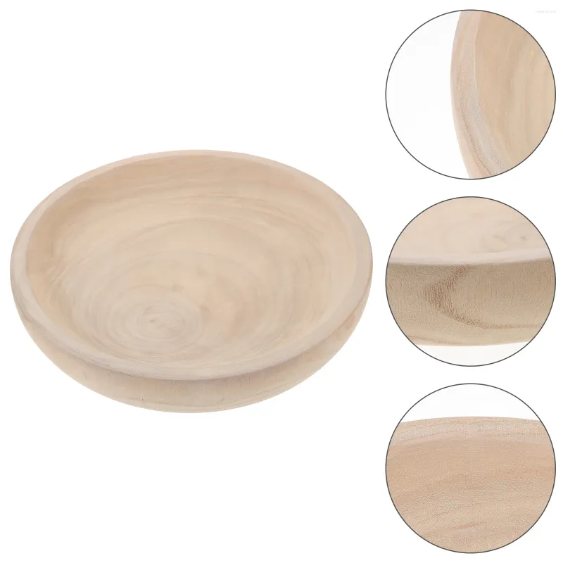 Bowls Trinket Display Tray Round Wooden Jewelry Rings Earrings Bracelets Necklace Holder