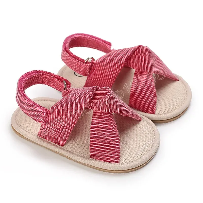 Infant Baby Girl Shoes Toddler Flats Sandals Premium Soft Rubber Sole Anti-Slip Summer Children Lace First Walker Shoes