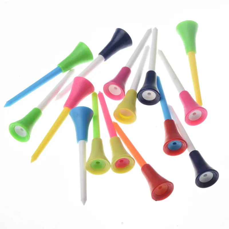 30 Pcs Plastic Golf Tees Multi Color 8.3CM Durable Rubber Cushion Top Golf Tee Golf Accessories for golf sprot 240304
