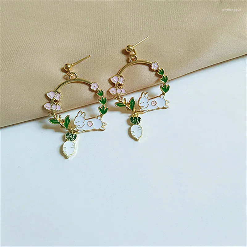 Dangle Earrings Sweet Flower Cartoon Radish Wholesale