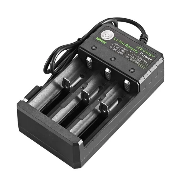 Multifunções 18650 Carregador USB 3 Slot Liion Battery Power Para 37V 26650 10440 16340 16650 18350 18500 Bateria De Lítio Recarregável Batt7040146