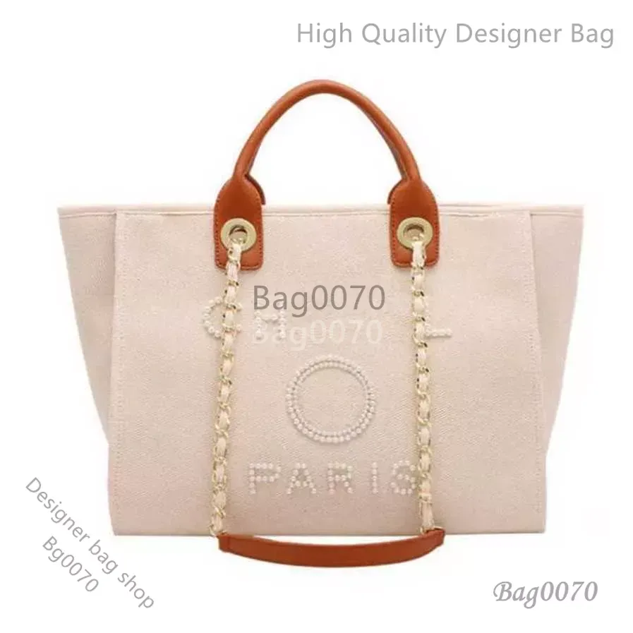 Tasarımcı Çanta Kadınlar Lüks El Tuval Beach Bag Tote Çanta Klasik Büyük Sırt Çantaları Kapasite Küçük Zincir Paketleri Büyük Crossbody 5GKF Fabrika Mağazası ABD Satış JQDC