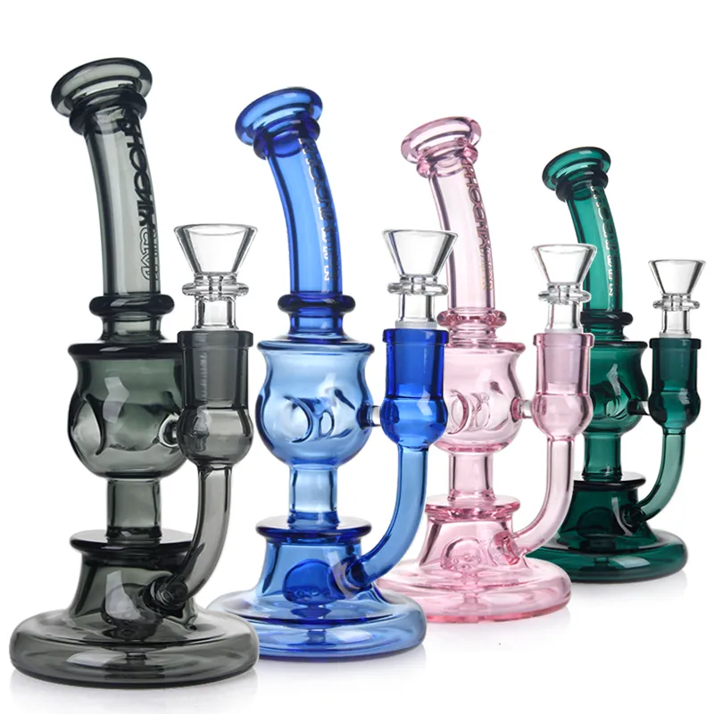 8 Inches Mixed Color New Design Bubbler Glass Oil Burner Hookahs glass bongs Water Pipe Smoking Pipes Dab Rig